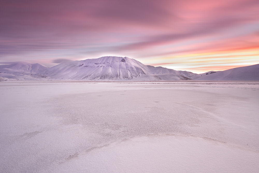 Snowy Mountain Sunset Sky by Roberto Marchegiani — canvas wall art