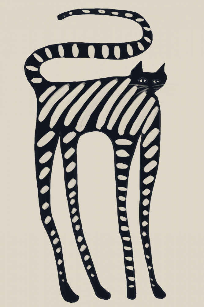 Striped Whimsical Cat by The Art Concept — canvas wall art