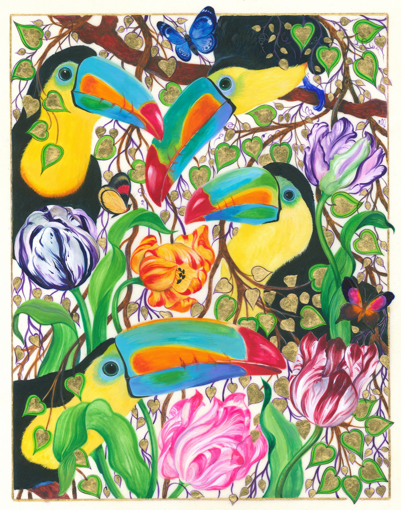 Colorful Toucans by Isabelle Brent — canvas wall art