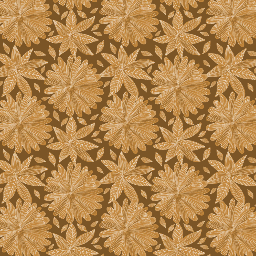 Brown Botanical Pattern by Michele Channell — canvas wall art