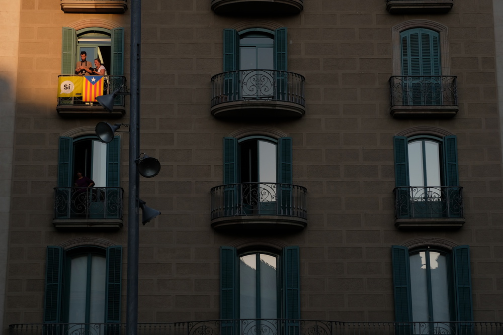 Catalan Balcony Scene by Ignasi Raventos — canvas wall art