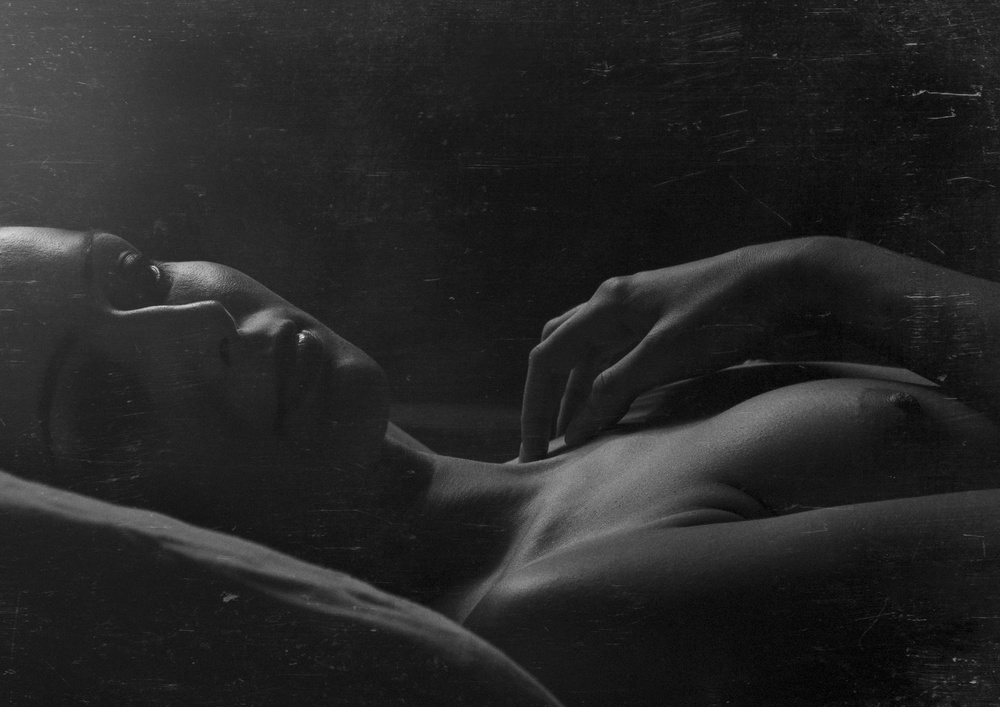 Intimate Nude Portrait by Jozef Kiss — canvas wall art