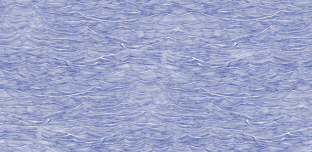 Flowing Blue Waves by Hendon Lane — canvas wall art