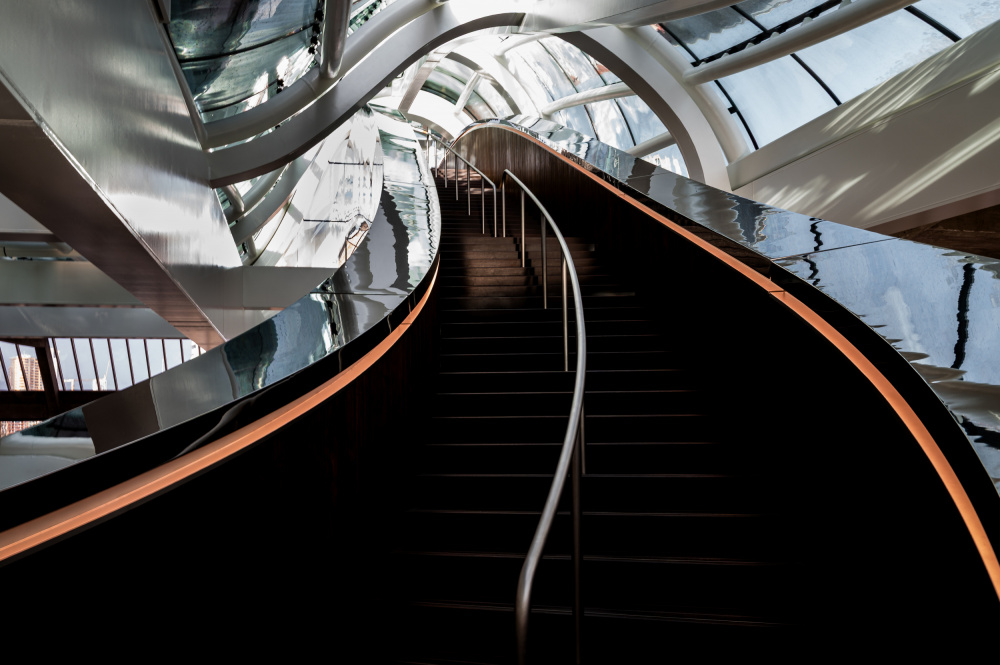 Elegant Curved Staircase by Caroline Bomers — canvas wall art