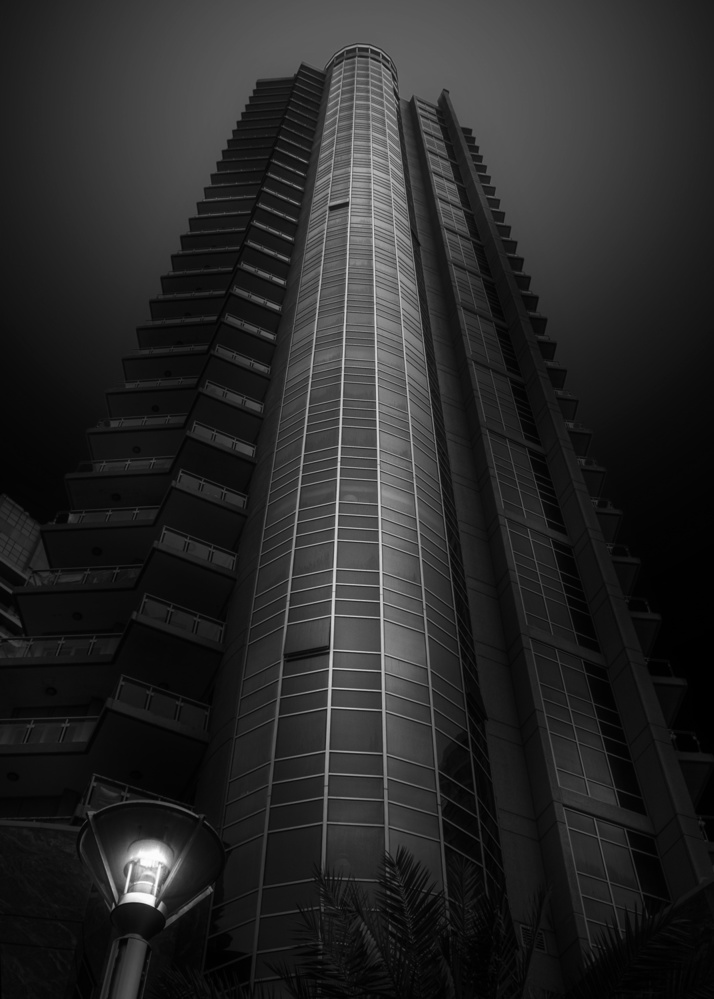 Modern City Tower Night by Mohammed Shamaa — canvas wall art