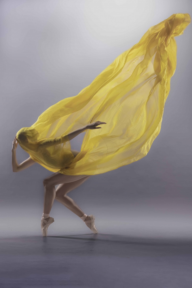 Ethereal Yellow Movement by Agus Adriana — canvas wall art