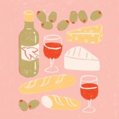 Red Wine Picnic Wall Art