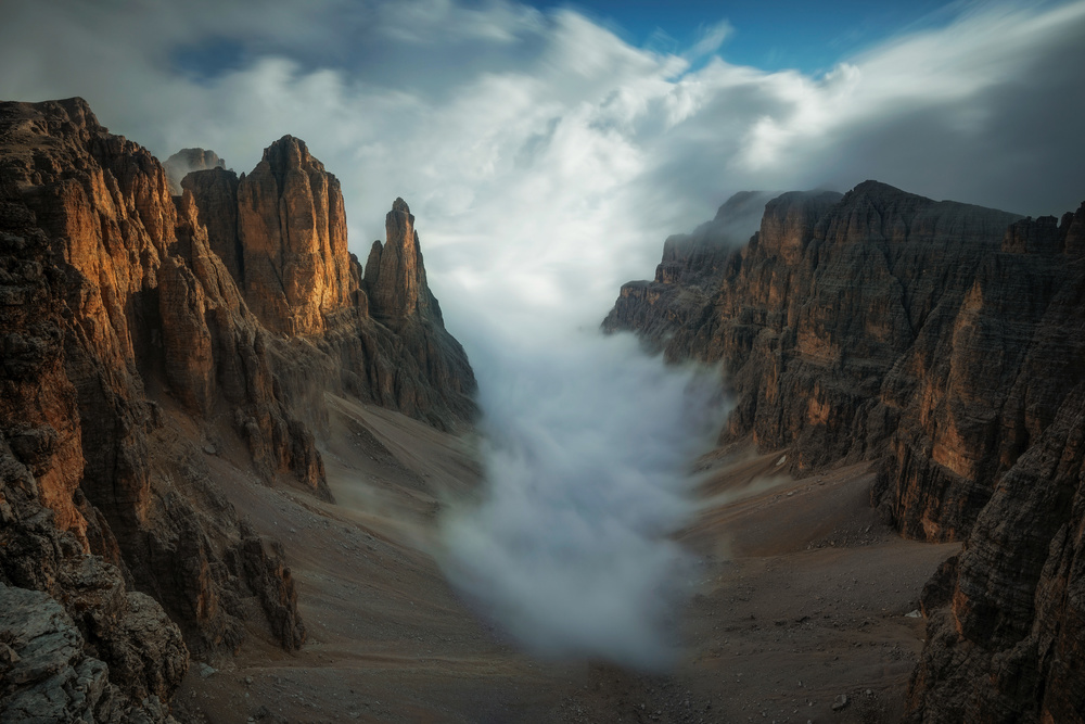 Misty Mountain Canyon by Lazar Ioan Ovidiu — canvas wall art