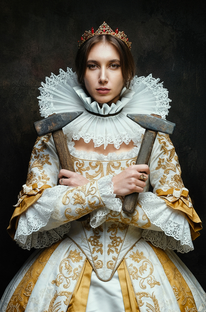 Regal Queen with Hammers by Paul Adrian Chis — canvas wall art