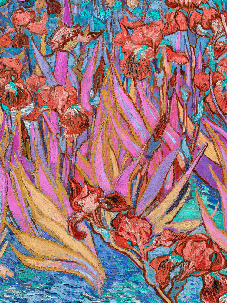 Vibrant Iris Garden by Mathieu jeuf — canvas wall art