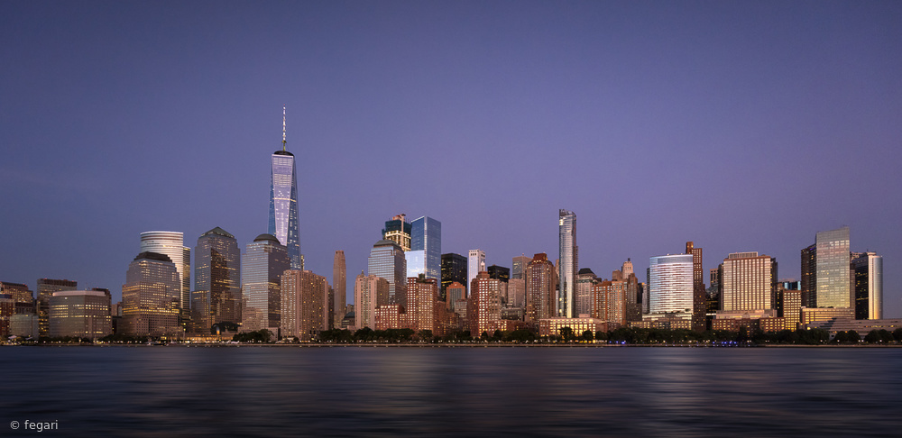 New York City Blue Hour by fegari — canvas wall art