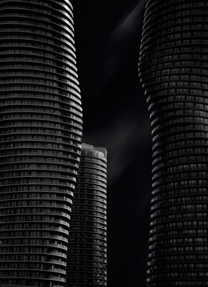 Curved City Towers by Dr. Roland Shainidze — canvas wall art