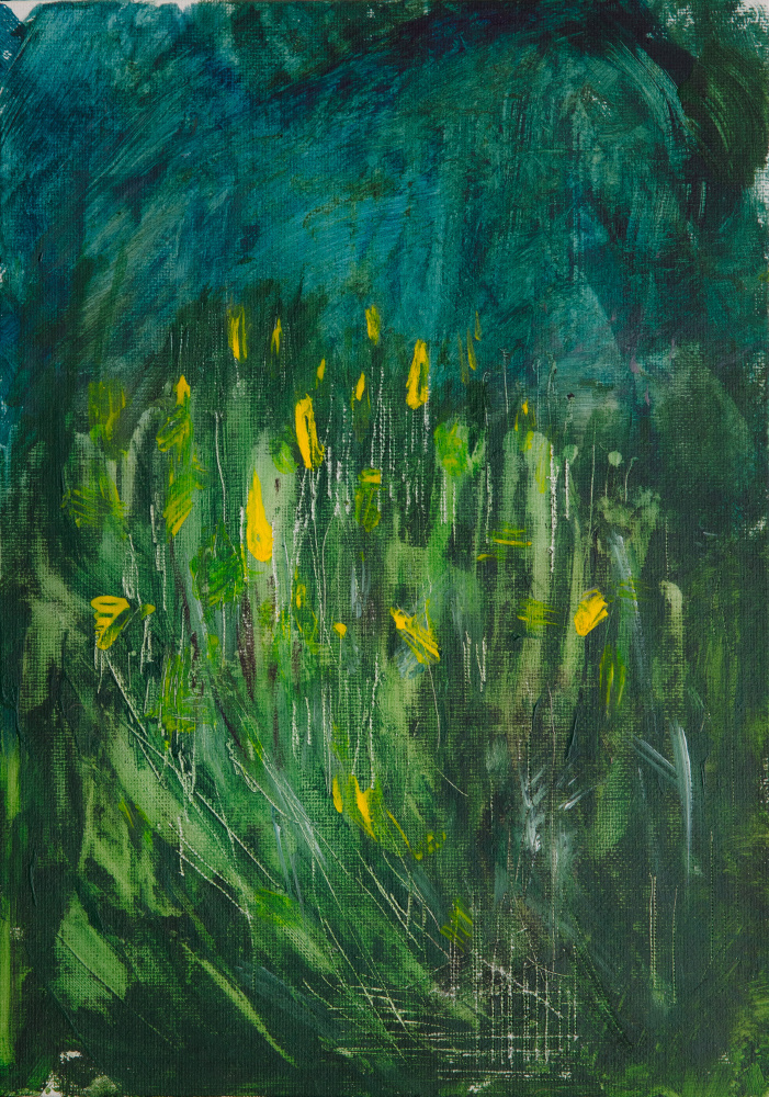 Abstract Yellow Flowers by Dale Hefer — canvas wall art