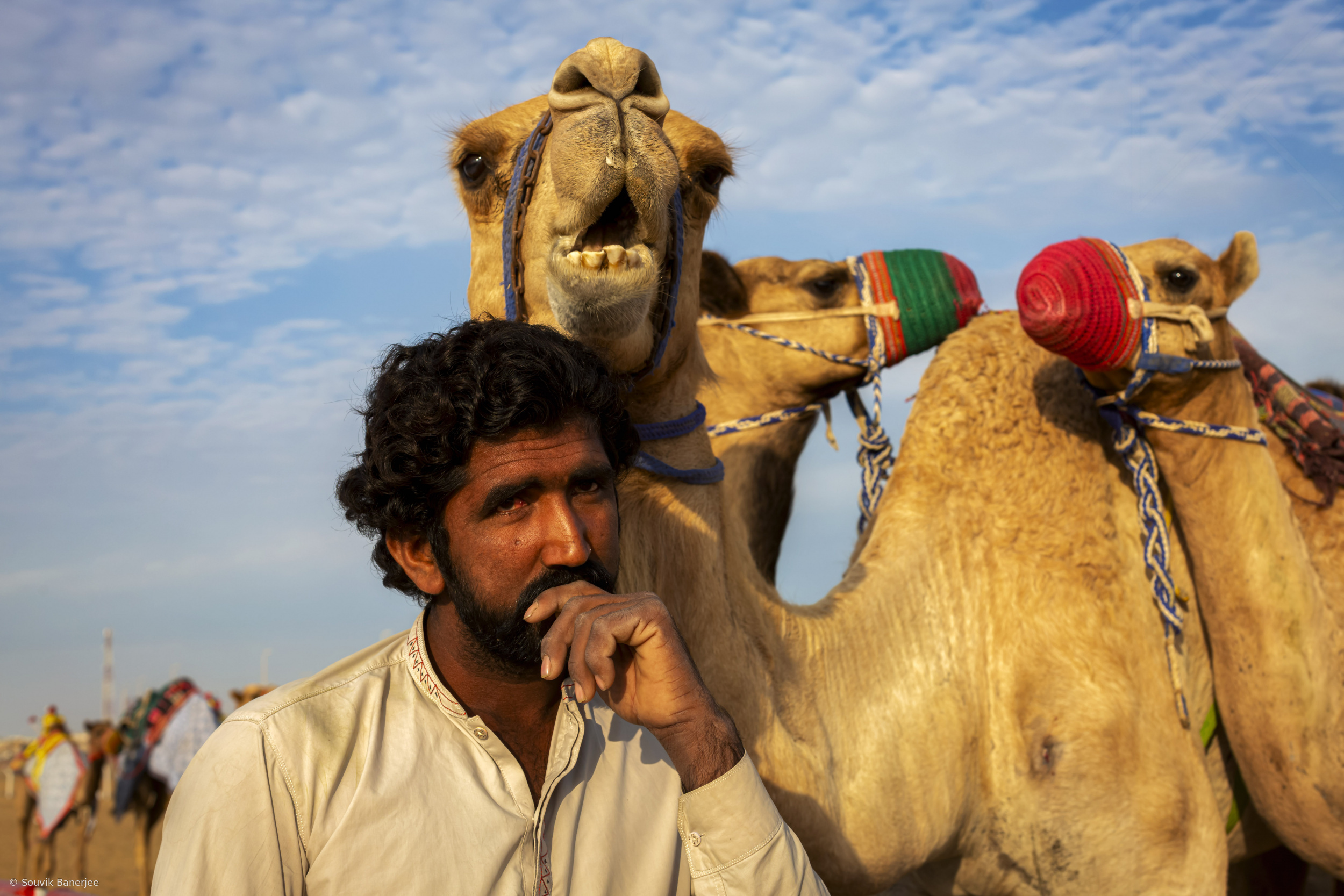 Pensive camel keeper by Souvik Banerjee