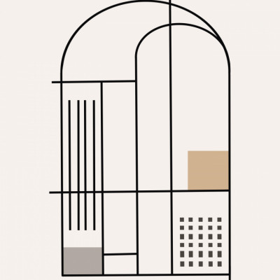 Geometric line art composition 05