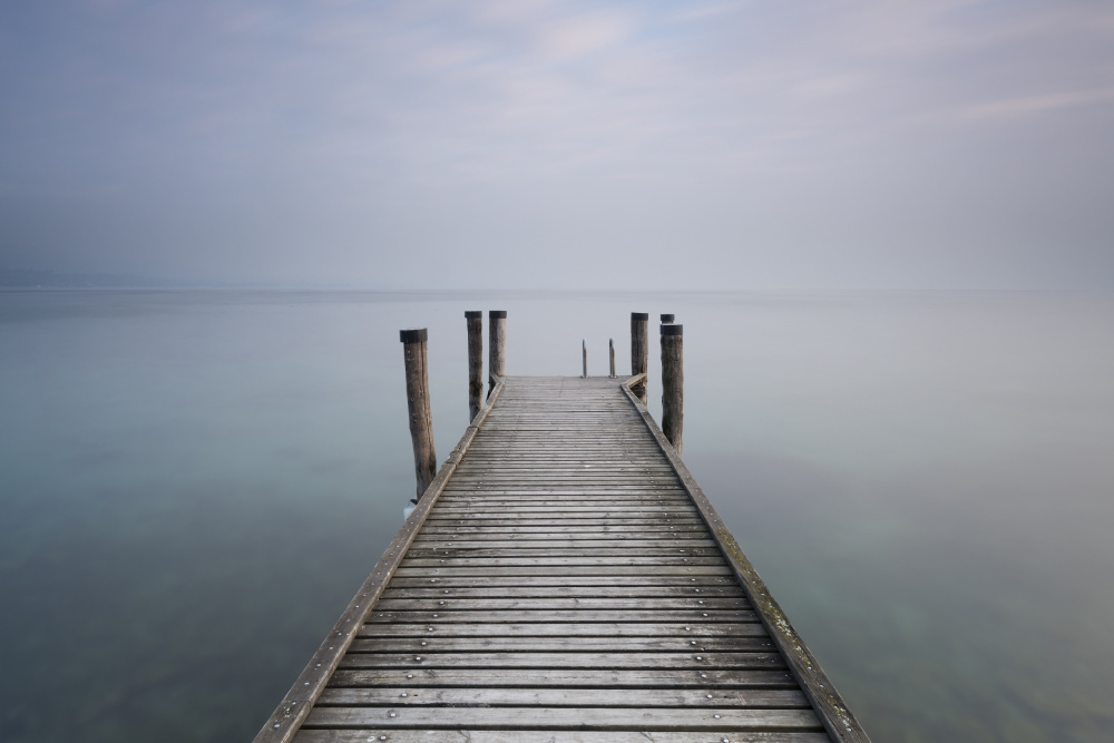Misty Pier Horizon by Marco Galimberti — canvas wall art