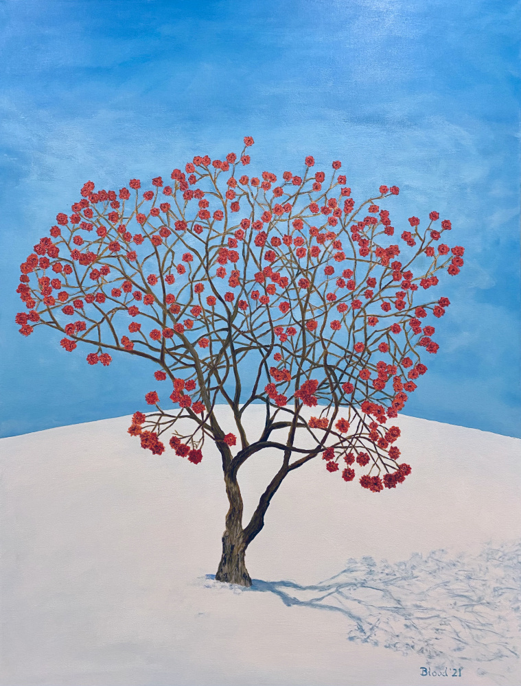 Winter Tree Red Berries by Tom Blood — canvas wall art
