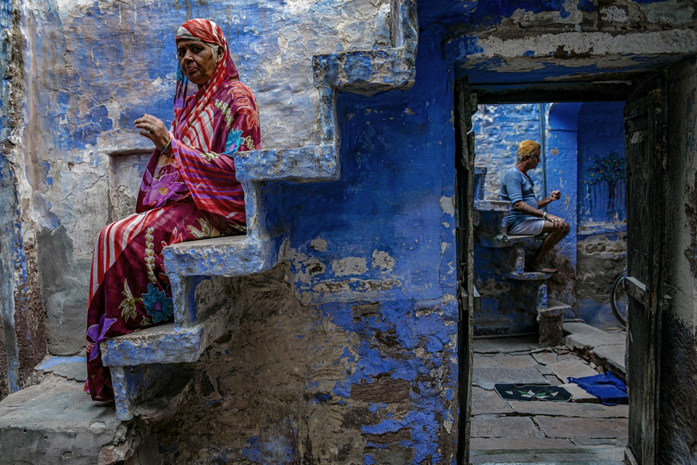India Blue City Scene by Muslianshah Masrie — canvas wall art