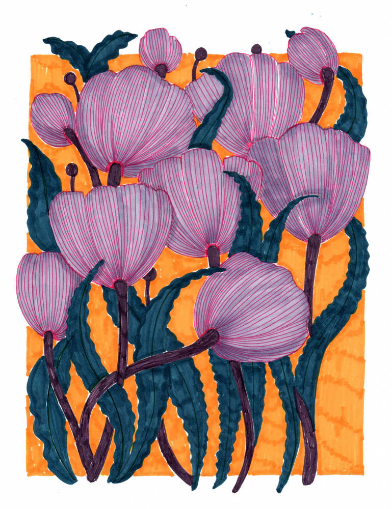 Purple Tulips by Katie O'Shea — canvas wall art