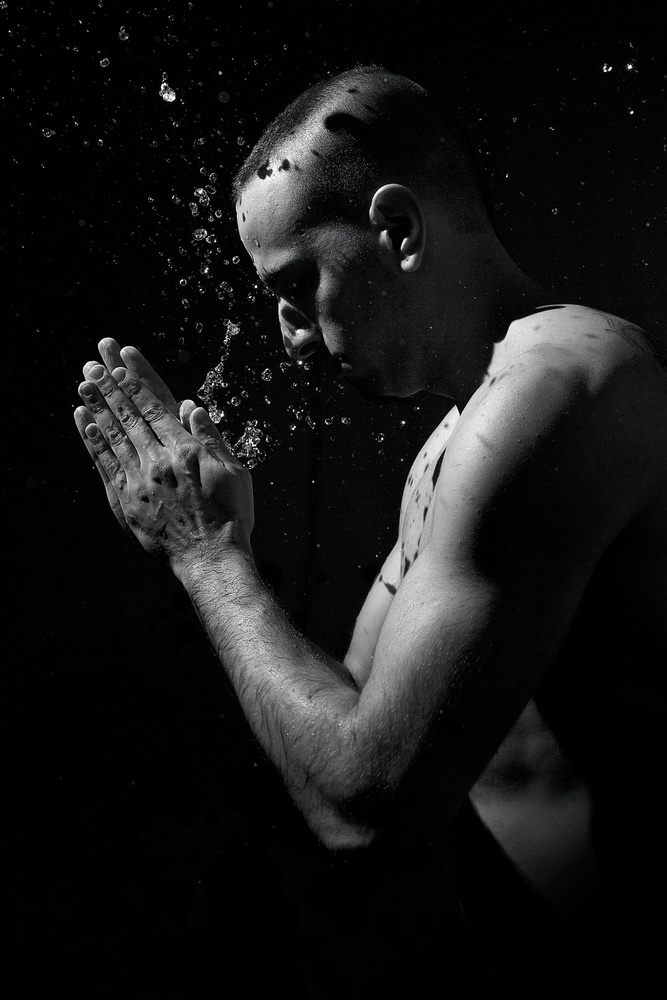 Meditative Hands Water by Antonella Renzulli — canvas wall art