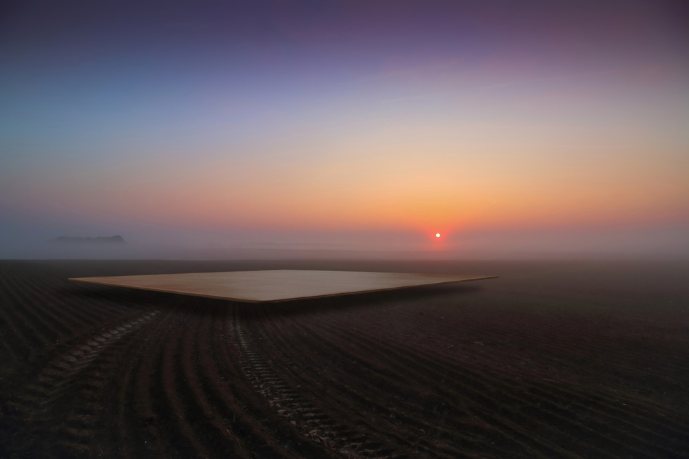 Misty Horizon Sunrise by Franziskus Pfleghart — canvas wall art