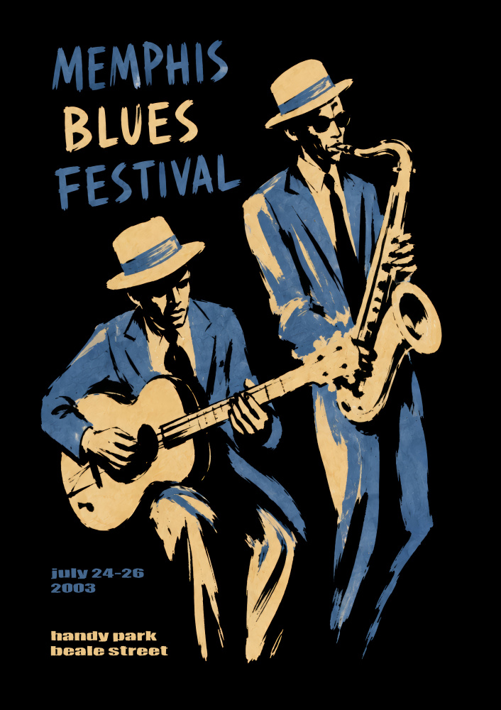 Soulful Blues Players by Patryk Krygowski — canvas wall art