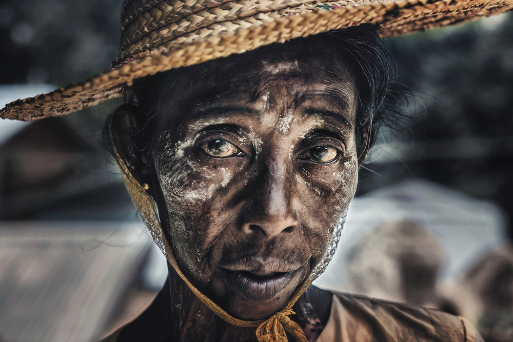 Weathered Face Straw Hat by Massimo Cuomo — canvas wall art