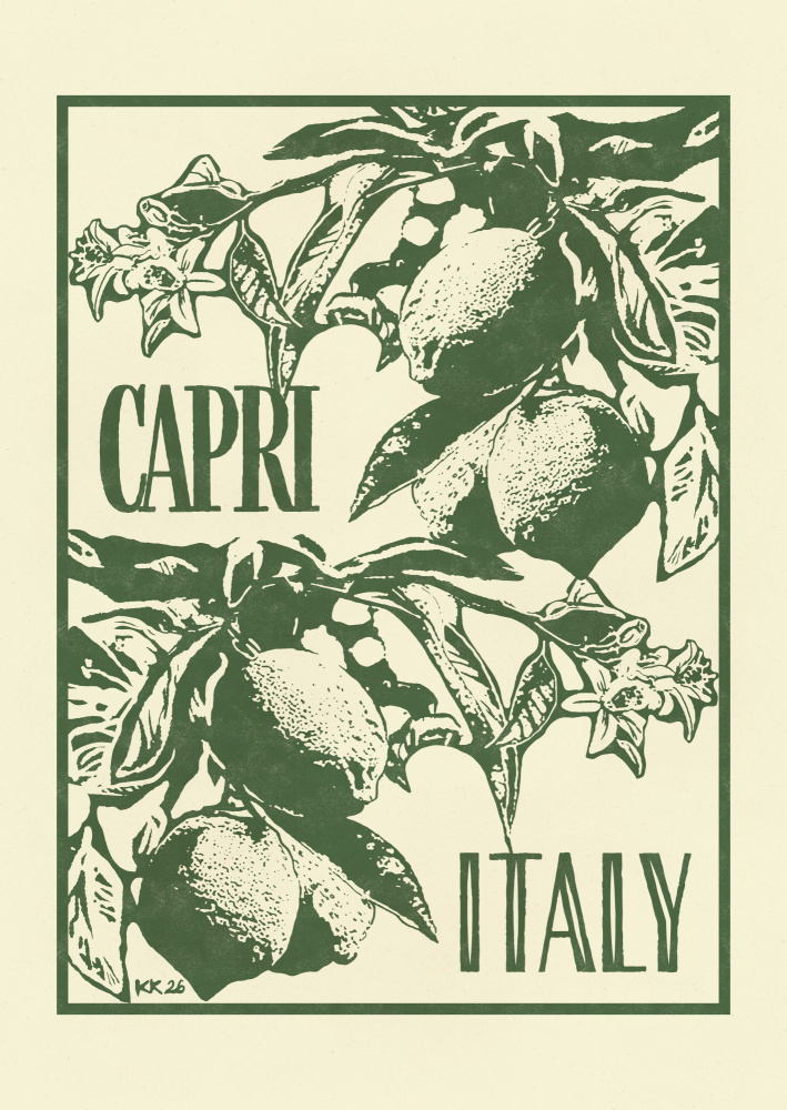 Capri Italy Lemons by Katariina Kosunen — canvas wall art