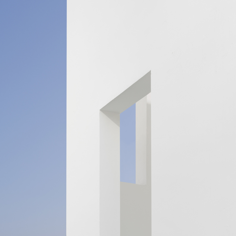 White Structure Blue Sky by Xiaopeng Guan — canvas wall art
