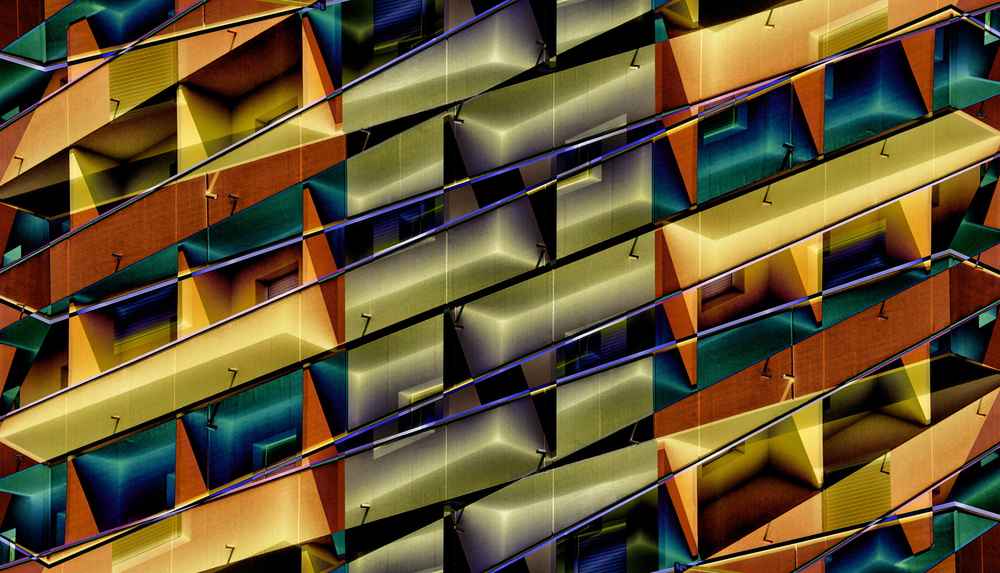 Colorful Architectural Geometry by Jois Domont ( J.L.G.) — canvas wall art