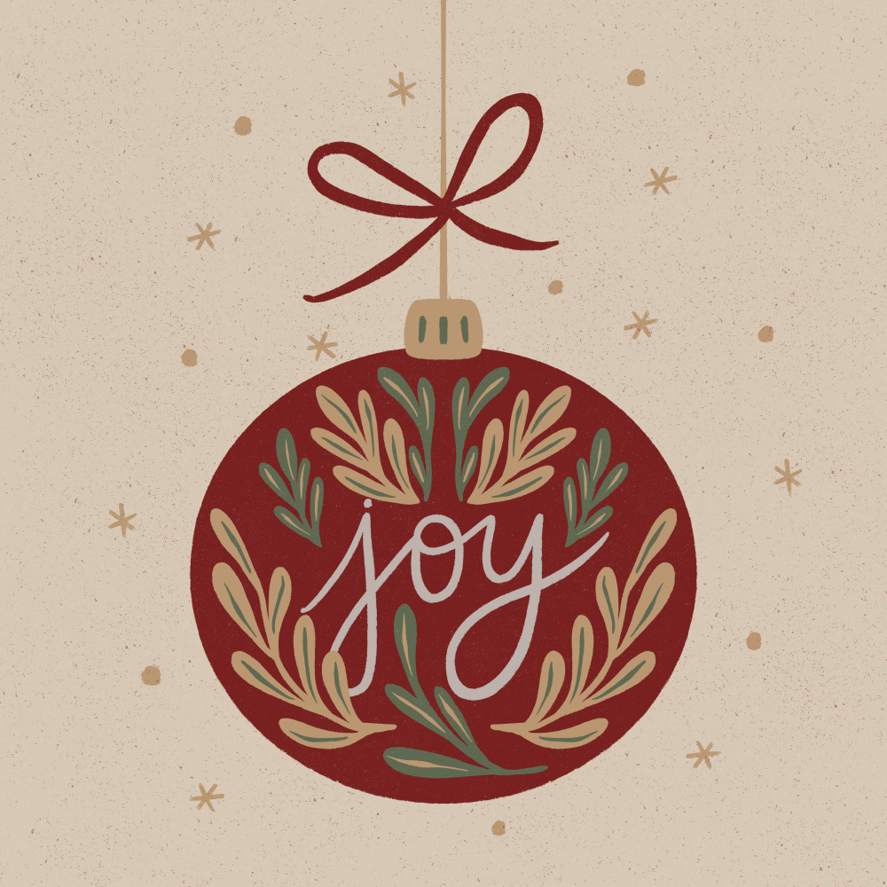 Christmas Joy Ornament by Angela Minca — canvas wall art