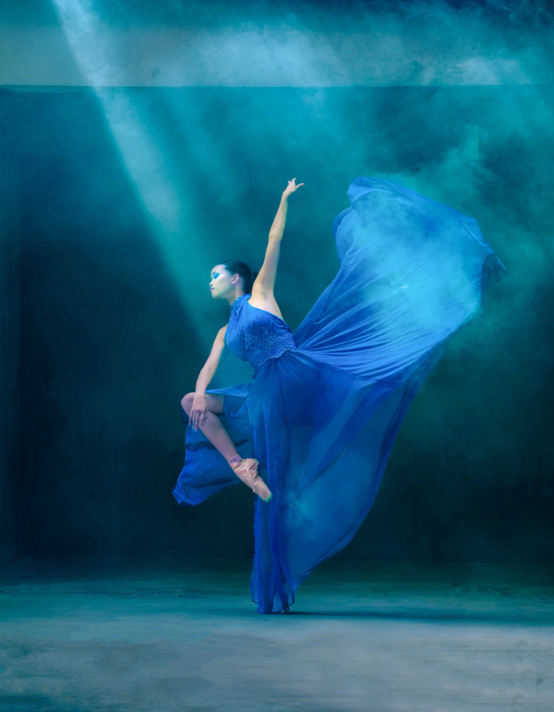 Graceful Blue Dancer by Agus Adriana — canvas wall art