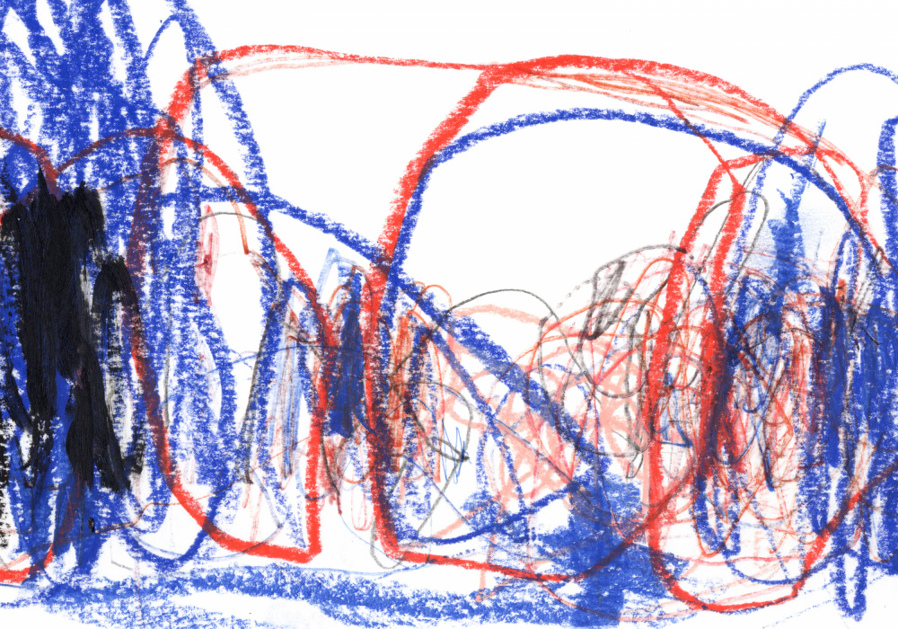 Dynamic Color Scribbles by uplusmestudio — canvas wall art