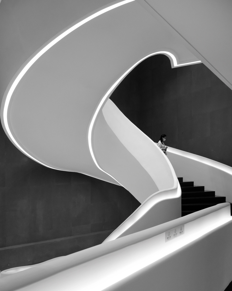 Modern Spiral Staircase Light by Ke Liu — canvas wall art