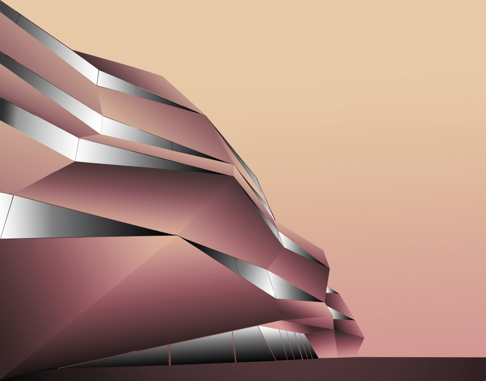 Rose Gold Geometric Architecture by António Bernardino Coelho — canvas wall art