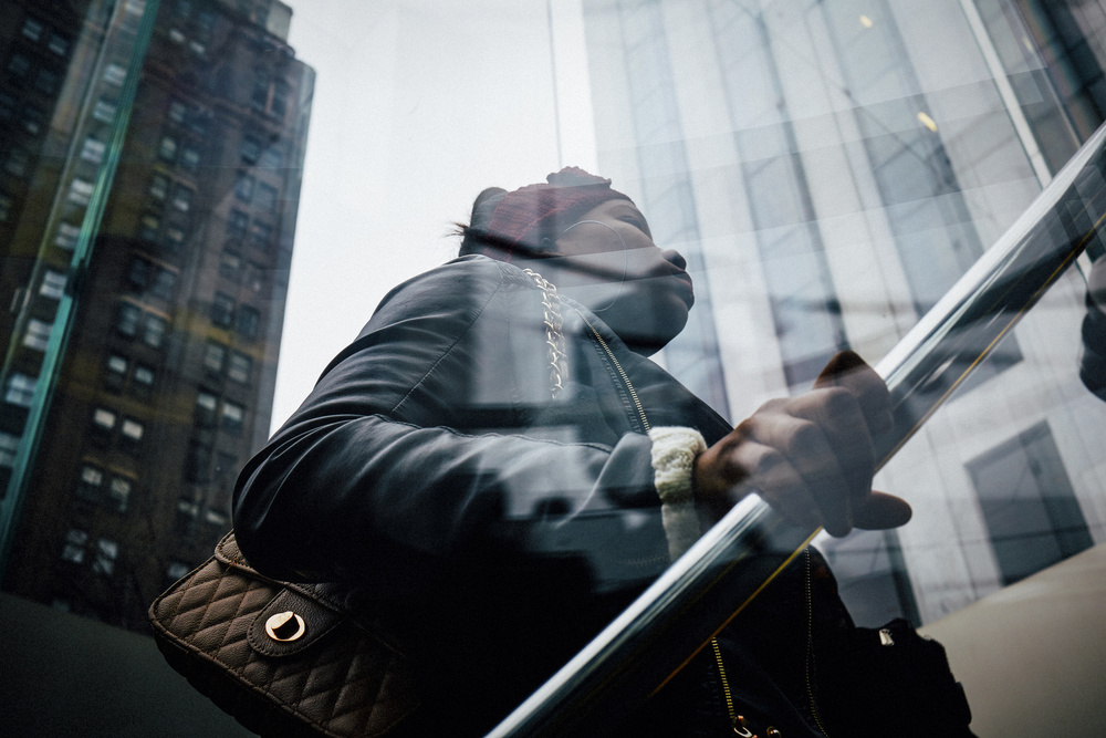 Woman in City Reflections by Bendik Johan Stålsett Follesø — canvas wall art