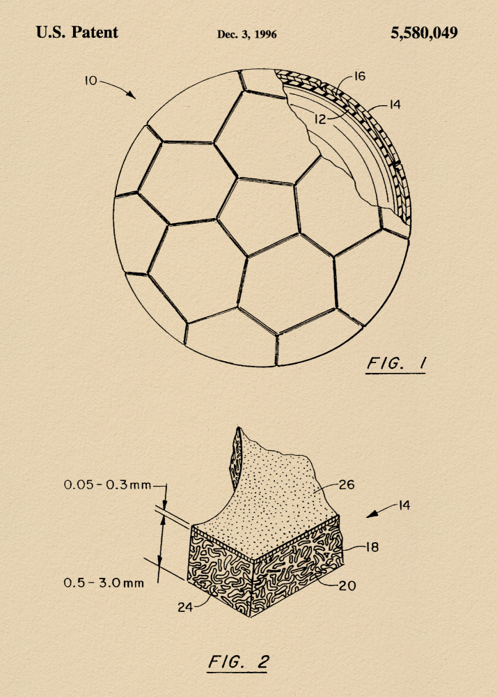 Vintage Soccer Ball Patent by Andreas Magnusson — canvas wall art