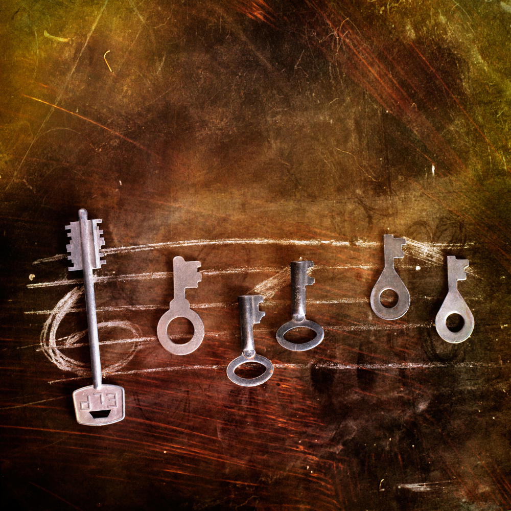 Vintage Music Keys by Stanislav Aristov — canvas wall art