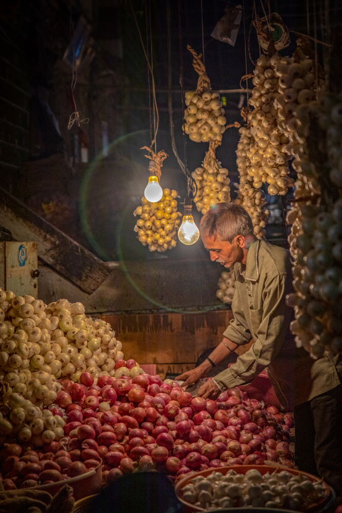 Market Onions at Night by Rahul Wedpathak — canvas wall art