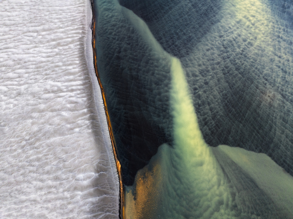 Glacial River Coastline by John Fan — canvas wall art
