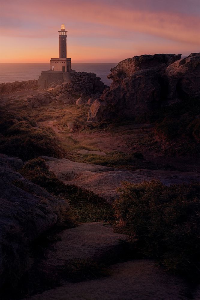 Coastal Lighthouse Sunset by Marcos Gestal — canvas wall art