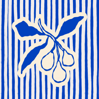 Blue Striped Fruit Branch