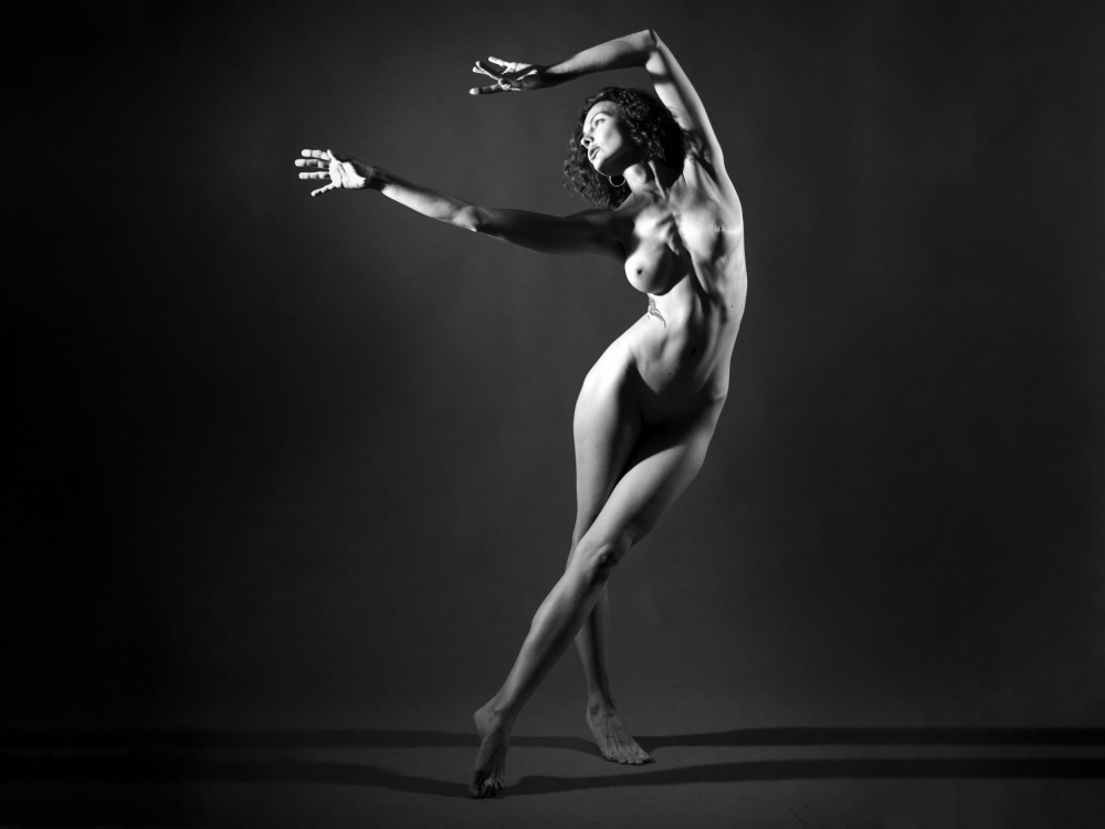 Elegant Nude Dancer by Shuki Laufer — canvas wall art