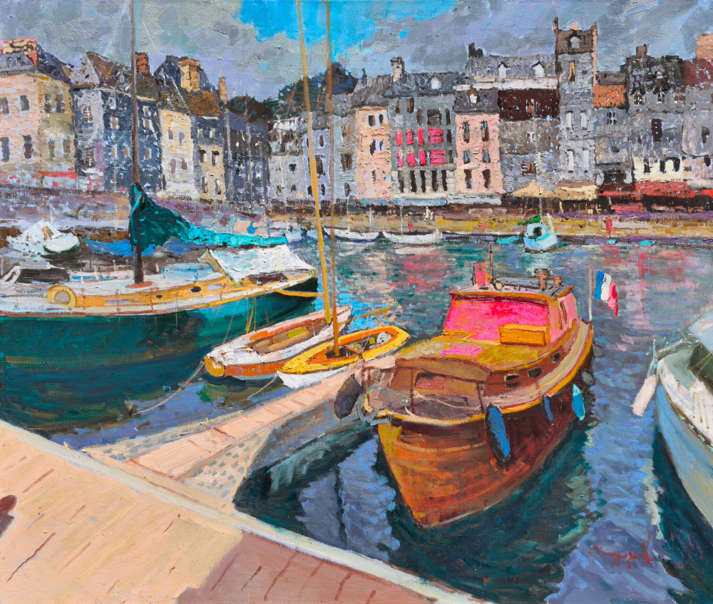 Colorful Harbor Boats by Alexander Shandor — canvas wall art