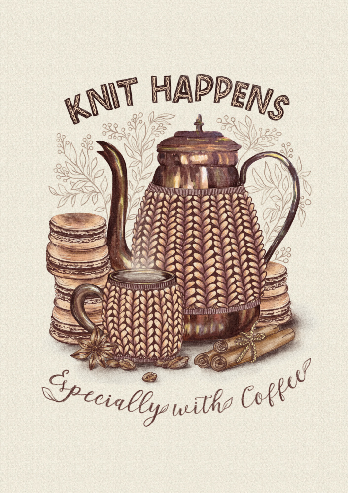 Cozy Coffee Knit by Olena Kovalova — canvas wall art