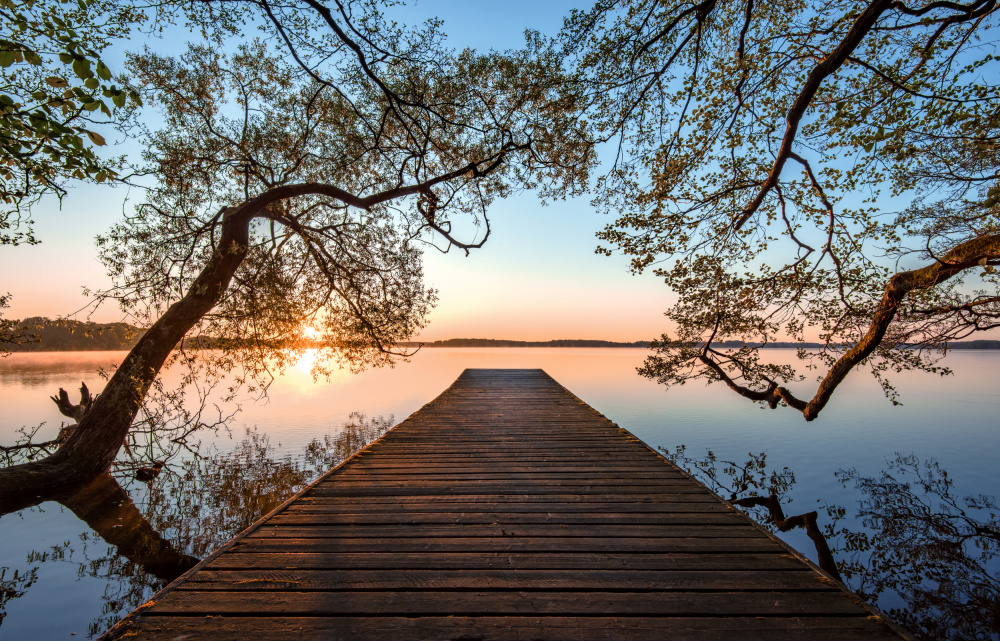 Serene Lake Sunset by Keller — canvas wall art