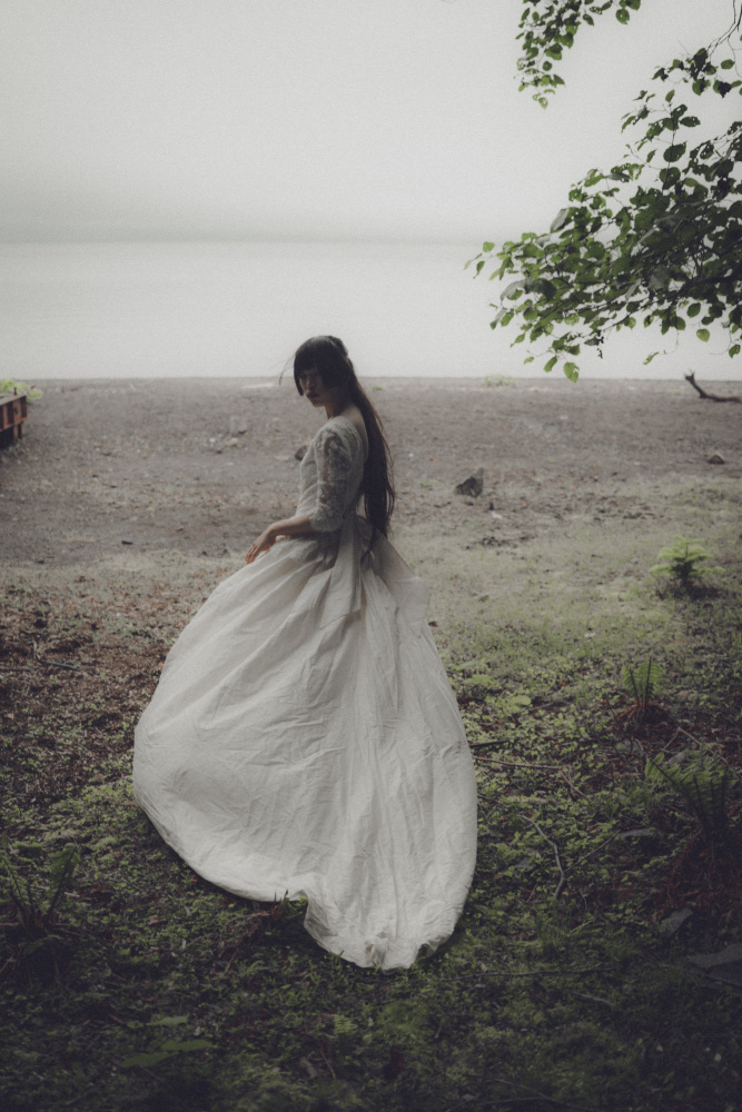 Ethereal Woman Lakeside by Kurosaki Sangan — canvas wall art