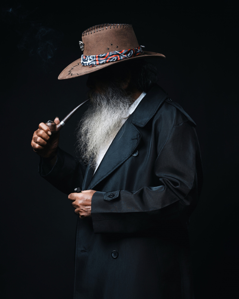 Mysterious Pipe Smoker by Asep Awaludin — canvas wall art