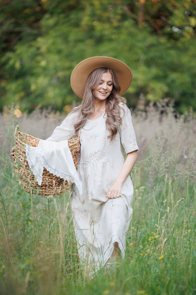 Dreamy Woman Summer Field by Photographer — canvas wall art