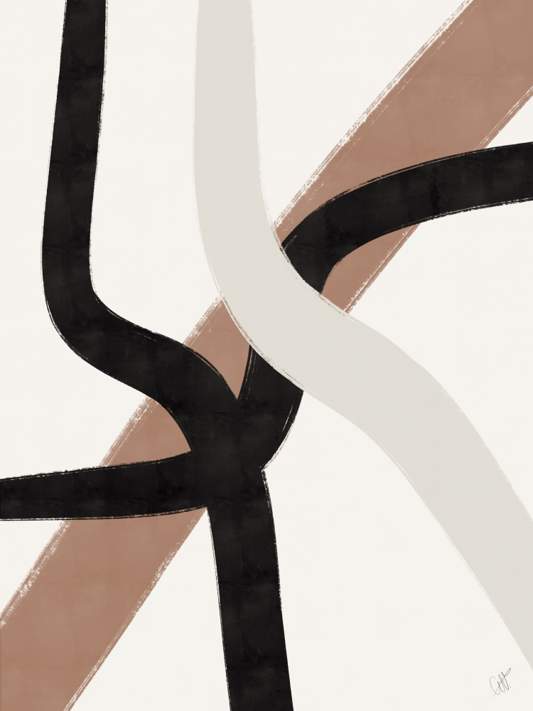 Intertwined Neutral Lines by Anne-Marie Volfova — canvas wall art